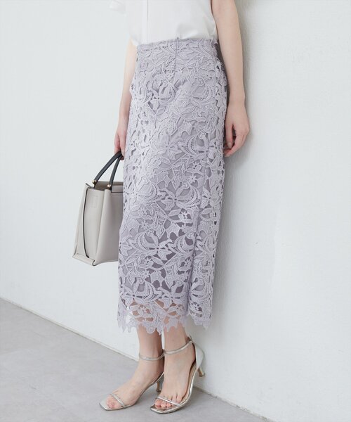 natural couture(ナチュラルクチュール)の「フラワーレースタイトスカート(スカート・レディース・ブルー系その他/ピンク/ネイビー/ライトグレー・FREE)」の10枚目の写真