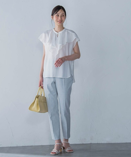 LAUTREAMONT（ロートレアモン）の「ラッフルシアーブラウス≪洗濯機で洗える≫（シャツ/ブラウス・レディース・ブラック/ホワイト・9号）」の19枚目の写真
