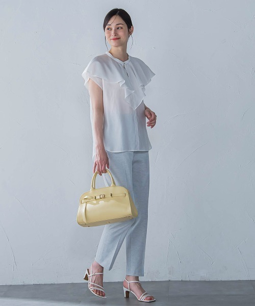 LAUTREAMONT（ロートレアモン）の「ラッフルシアーブラウス≪洗濯機で洗える≫（シャツ/ブラウス・レディース・ブラック/ホワイト・9号）」の17枚目の写真