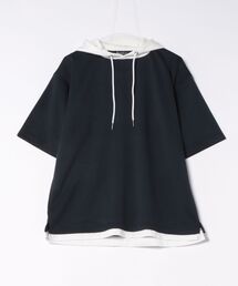 【Blue Standard/ブルースタンダード】接触冷感 COOLスムース フェイクレイヤード リラックスフィットTパーカー