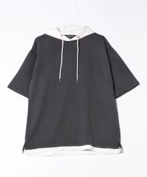 【Blue Standard/ブルースタンダード】接触冷感 COOLスムース フェイクレイヤード リラックスフィットTパーカー