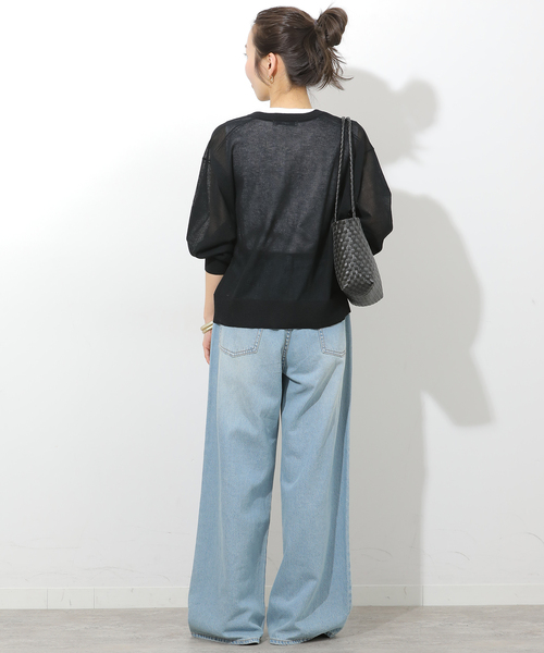 JOURNAL STANDARD relume(ジャーナルスタンダード レリューム)の「《追加》ウォッシャブルクロップドカーディガン(カーディガン/ボレロ・レディース・ブラック/グリーン/グレー・FREE)」の6枚目の写真