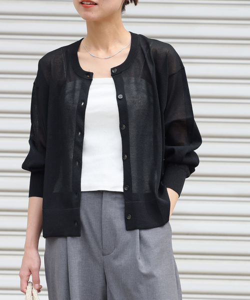 追加》ウォッシャブルクロップドカーディガン（カーディガン/ボレロ