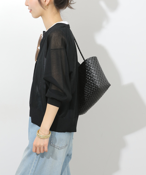JOURNAL STANDARD relume(ジャーナルスタンダード レリューム)の「《追加》ウォッシャブルクロップドカーディガン(カーディガン/ボレロ・レディース・ブラック/グリーン/グレー・FREE)」の9枚目の写真