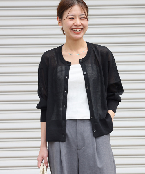 JOURNAL STANDARD relume(ジャーナルスタンダード レリューム)の「《追加》ウォッシャブルクロップドカーディガン(カーディガン/ボレロ・レディース・ブラック/グリーン/グレー・FREE)」の14枚目の写真