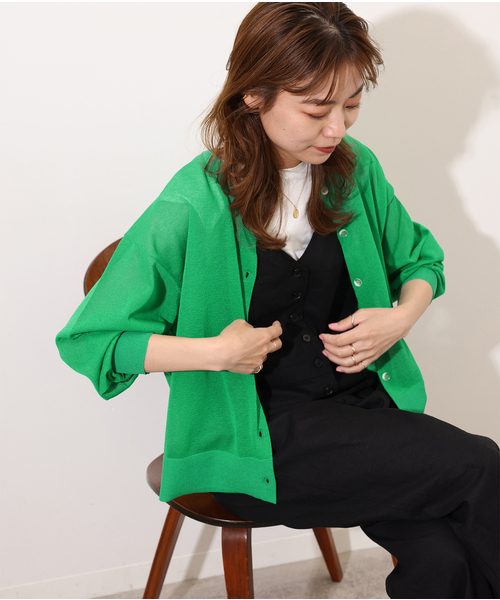 JOURNAL STANDARD relume(ジャーナルスタンダード レリューム)の「《追加》ウォッシャブルクロップドカーディガン(カーディガン/ボレロ・レディース・ブラック/グリーン/グレー・FREE)」の21枚目の写真