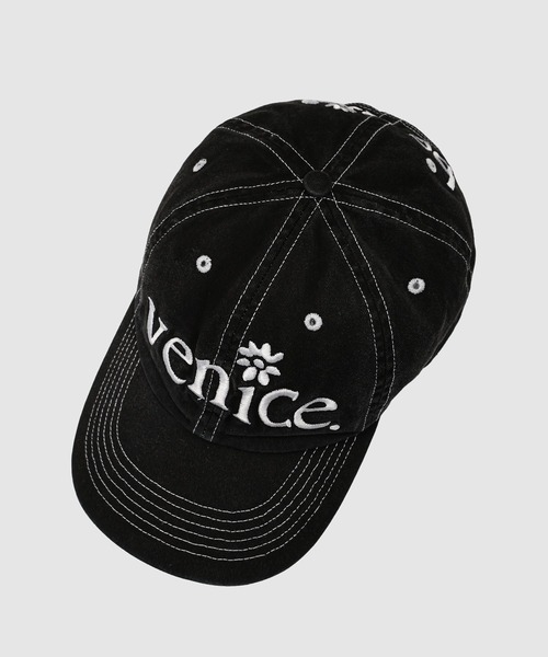 ERLキャップ　Venice ブラック ERL ksss ERL VENICE EMBROIDERED CAP WOVEN – mou by ACROPOLIS