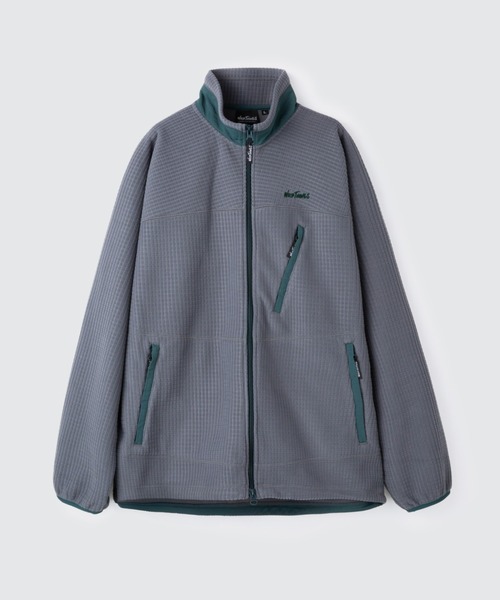 WILD THINGS（ワイルドシングス）の「グリッド フリースジャケット│GRID FLEECE JACKET（ブルゾン・メンズ・ブラック/ダークグレー/ネイビー/イエローゴールド/グリーン・M/L/XL/S）」の2枚目の写真