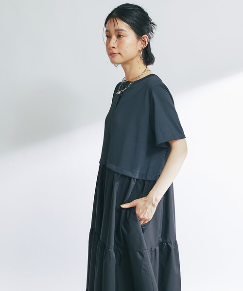un dix cors(アンディコール)の「《主役級アイテム》前後2WAY切替ティアードワンピース(ワンピース・レディース・チャコールグレー/ブラック・FREE)」の14枚目の写真