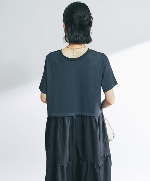 un dix cors(アンディコール)の「《主役級アイテム》前後2WAY切替ティアードワンピース(ワンピース・レディース・チャコールグレー/ブラック・FREE)」の15枚目の写真