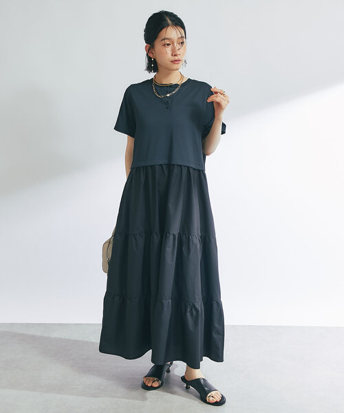 un dix cors(アンディコール)の「《主役級アイテム》前後2WAY切替ティアードワンピース(ワンピース・レディース・チャコールグレー/ブラック・FREE)」の16枚目の写真
