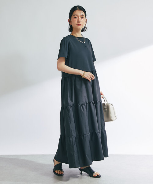 NY発★在庫僅か【Alice+Olivia】デニム ティアード ワンピース セール】《主役級アイテム》前後2WAY切替ティアードワンピース