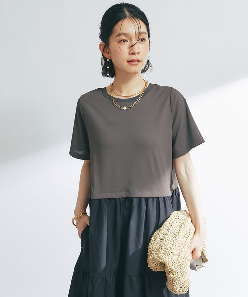 un dix cors(アンディコール)の「《主役級アイテム》前後2WAY切替ティアードワンピース(ワンピース・レディース・チャコールグレー/ブラック・FREE)」の3枚目の写真