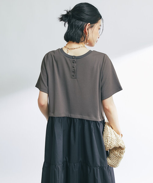 un dix cors(アンディコール)の「《主役級アイテム》前後2WAY切替ティアードワンピース(ワンピース・レディース・チャコールグレー/ブラック・FREE)」の5枚目の写真