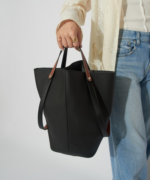 2枚おまとめ　☆☆☆　ブラック、ベージュ　38 セール】【MAISON BREEZE】2ハンドルトートバッグ ハンドバッグ A4