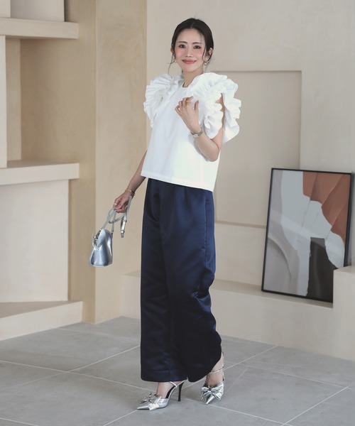 関税込み＊'S Max Mara＊コットン 無地 スキニー サテン パンツ 関税込み＊'S Max Mara＊コットン 無地 スキニー サテン パンツ
