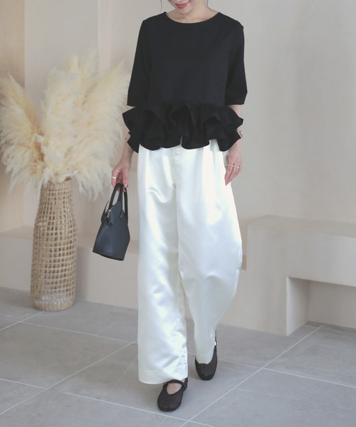 MERAKI（メラキ）の「サテンパンツ（その他パンツ・レディース・ブラック/ホワイト/ピンク/ネイビー・S/M）」の14枚目の写真