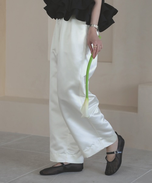 MERAKI（メラキ）の「サテンパンツ（その他パンツ・レディース・ブラック/ホワイト/ピンク/ネイビー・S/M）」の15枚目の写真