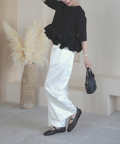 MERAKI（メラキ）の「サテンパンツ（その他パンツ・レディース・ブラック/ホワイト/ピンク/ネイビー・S/M）」の16枚目の写真