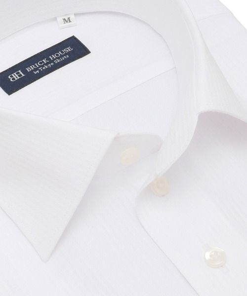 TOKYO SHIRTS（トウキョウシャツ）の「【吸水速乾】 形態安定ノンアイロン ワイド 半袖ビジネスワイシャツ（ビジネスシャツ・メンズ・ホワイト・首回り43cm/首回り39cm/首回り41cm/首回り42cm/首回り37cm）」の2枚目の写真
