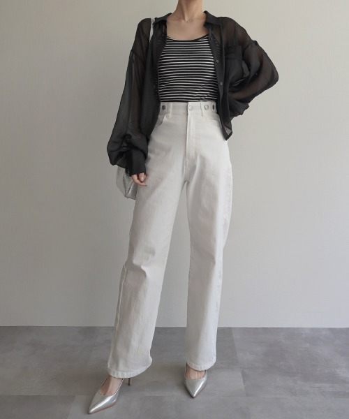 regleam カーブワイドデニム　未使用タグ付き　ホワイト　リグリーム ボトムスの通販｜regleam