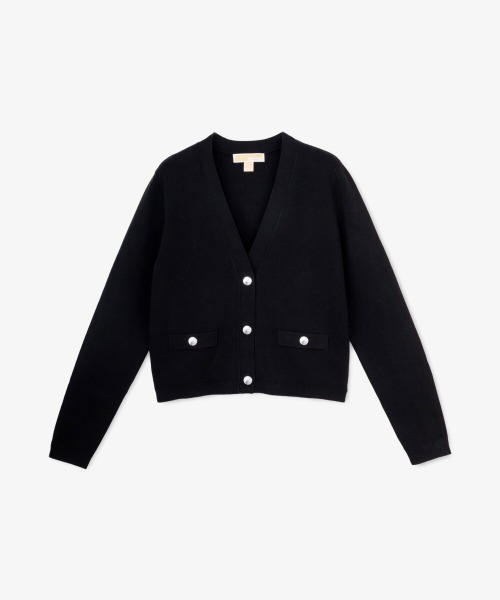 MICHAEL KORS(マイケルコース)の「ソリッド Vネック カーディガン(カーディガン/ボレロ・レディース・ブラック・XL/L/M/S/XS)」の2枚目の写真