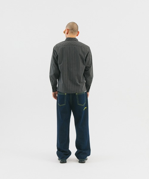WOKE EDGE(ウォークエッジ)の「LA Glit Stripe Shirt(シャツ/ブラウス・メンズ・ブラック・L/XL)」の10枚目の写真