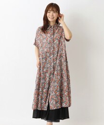 【ワンズテラスオリジナル】リゾート ネコフラワーワンピース
