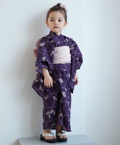 【絞り浴衣】子供・小柄さん向け＊玉手箱模様 濃紺 普段着 木綿 5UA19 絞り浴衣】子供・小柄さん向け＊玉手箱模様 濃紺 普段着 木綿 5UA19