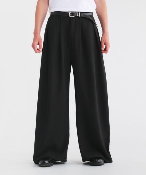 フランス製ヴィンテージ ボリュームシルエットスラックス GLOBAL WORK｜一部店舗限定/ウツクシルエットワイドパンツTall