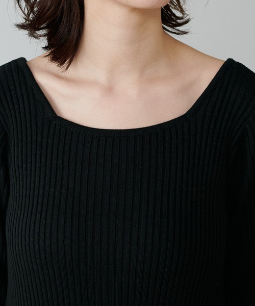 LARUTA（ラルータ）の「【LARUTA】選べるリブニットワンピース×フェザーベストセット（ワンピース・レディース・チャコールグレー/ブラック/オフホワイト/その他1/その他2/その他3/その他4/グレイッシュベージュ・FREE）」の9枚目の写真