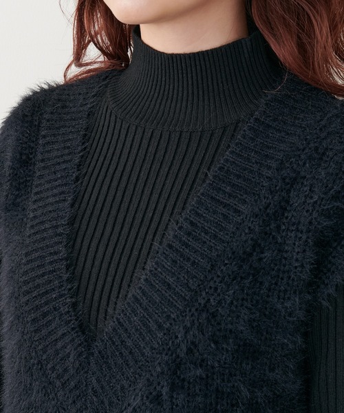 LARUTA（ラルータ）の「【LARUTA】選べるリブニットワンピース×フェザーベストセット（ワンピース・レディース・チャコールグレー/ブラック/オフホワイト/その他1/その他2/その他3/その他4/グレイッシュベージュ・FREE）」の20枚目の写真