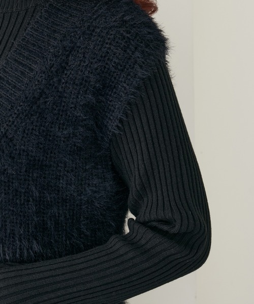 LARUTA（ラルータ）の「【LARUTA】選べるリブニットワンピース×フェザーベストセット（ワンピース・レディース・チャコールグレー/ブラック/オフホワイト/その他1/その他2/その他3/その他4/グレイッシュベージュ・FREE）」の18枚目の写真