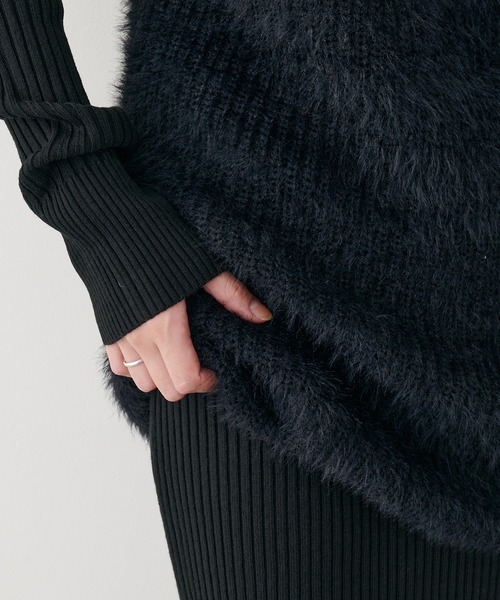 LARUTA（ラルータ）の「【LARUTA】選べるリブニットワンピース×フェザーベストセット（ワンピース・レディース・チャコールグレー/ブラック/オフホワイト/その他1/その他2/その他3/その他4/グレイッシュベージュ・FREE）」の17枚目の写真