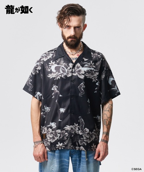 極美品★アップルバム⬛︎アロハシャツ⬛︎半袖シャツ⬛︎ボブマーリー⬛︎ブラック⬛︎M Mad Dog Aloha Shirt / マッドドッグアロハシャツ（シャツ/ブラウス