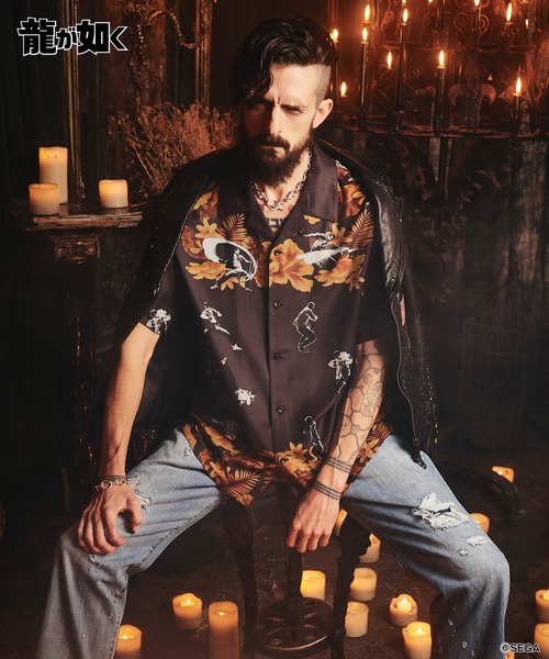 glamb（グラム）の「Mad Dog Aloha Shirt / マッドドッグアロハシャツ（シャツ/ブラウス・メンズ・ブラウン/ブラック・XL/M/L）」の6枚目の写真