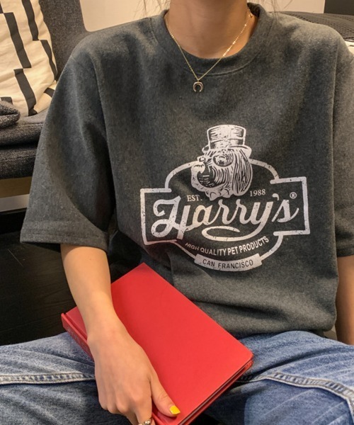 NANAHACHI（ナナハチ）の「プリントTシャツ 半袖 カットソー（Tシャツ/カットソー・レディース・モカ/グリーン/チャコールグレー/アイボリー・FREE）」の3枚目の写真