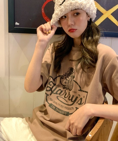 NANAHACHI（ナナハチ）の「プリントTシャツ 半袖 カットソー（Tシャツ/カットソー・レディース・モカ/グリーン/チャコールグレー/アイボリー・FREE）」の11枚目の写真