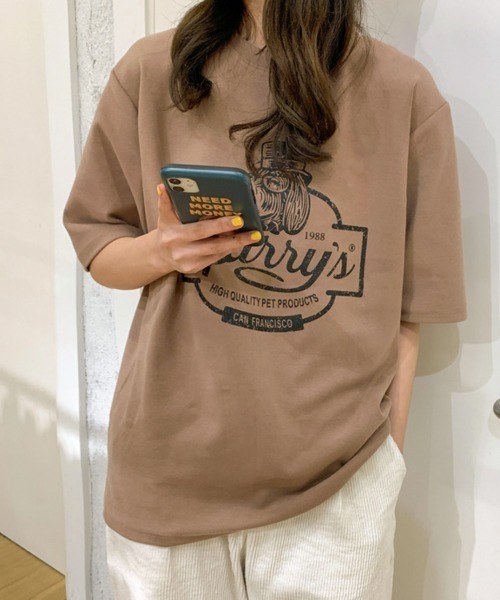 NANAHACHI（ナナハチ）の「プリントTシャツ 半袖 カットソー（Tシャツ/カットソー・レディース・モカ/グリーン/チャコールグレー/アイボリー・FREE）」の10枚目の写真
