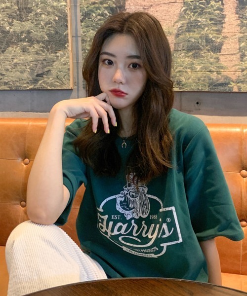 NANAHACHI（ナナハチ）の「プリントTシャツ 半袖 カットソー（Tシャツ/カットソー・レディース・モカ/グリーン/チャコールグレー/アイボリー・FREE）」の21枚目の写真