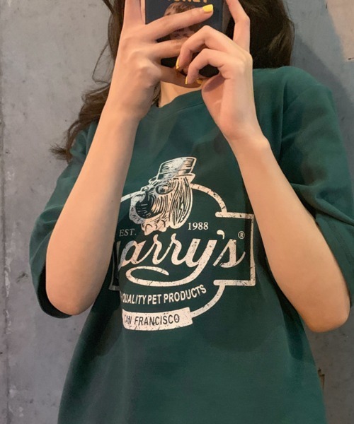 NANAHACHI（ナナハチ）の「プリントTシャツ 半袖 カットソー（Tシャツ/カットソー・レディース・モカ/グリーン/チャコールグレー/アイボリー・FREE）」の16枚目の写真