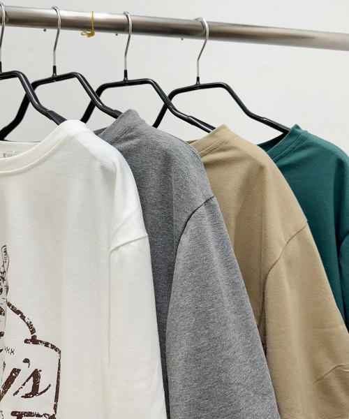NANAHACHI（ナナハチ）の「プリントTシャツ 半袖 カットソー（Tシャツ/カットソー・レディース・モカ/グリーン/チャコールグレー/アイボリー・FREE）」の13枚目の写真