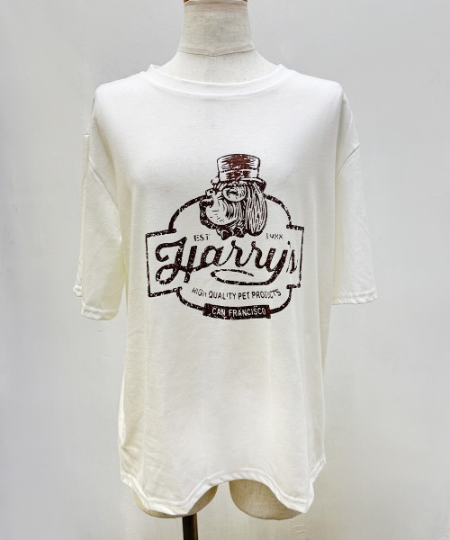 NANAHACHI（ナナハチ）の「プリントTシャツ 半袖 カットソー（Tシャツ/カットソー・レディース・モカ/グリーン/チャコールグレー/アイボリー・FREE）」の6枚目の写真