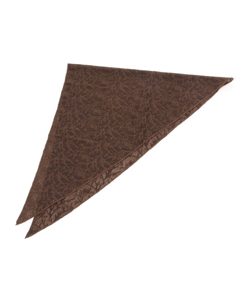 studio CLIP（スタディオクリップ）の「レース三角スカーフ（ストール/ショール・レディース・オフホワイト/ブラウン・FREE）」の2枚目の写真