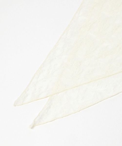 studio CLIP（スタディオクリップ）の「レース三角スカーフ（ストール/ショール・レディース・オフホワイト/ブラウン・FREE）」の16枚目の写真