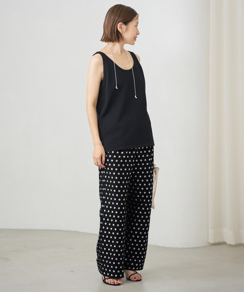 IENA(イエナ)の「《WEB限定/追加》ドットジャガードイージーパンツ(その他パンツ・レディース・ブラック・34/36/38)」の6枚目の写真