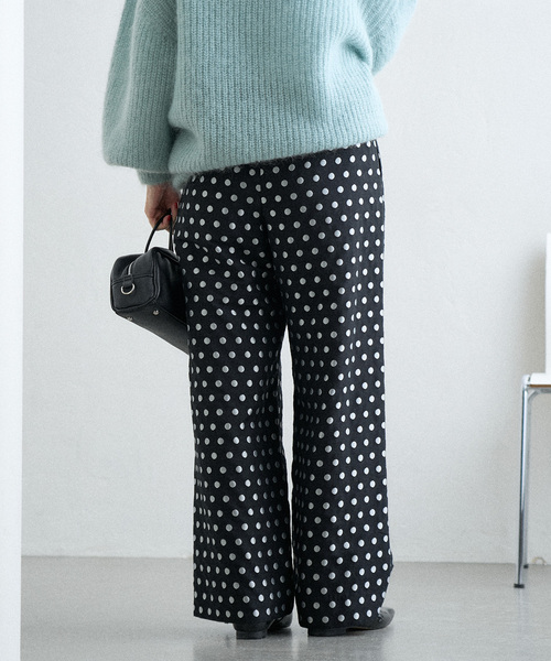IENA(イエナ)の「《WEB限定/追加》ドットジャガードイージーパンツ(その他パンツ・レディース・ブラック・34/36/38)」の9枚目の写真
