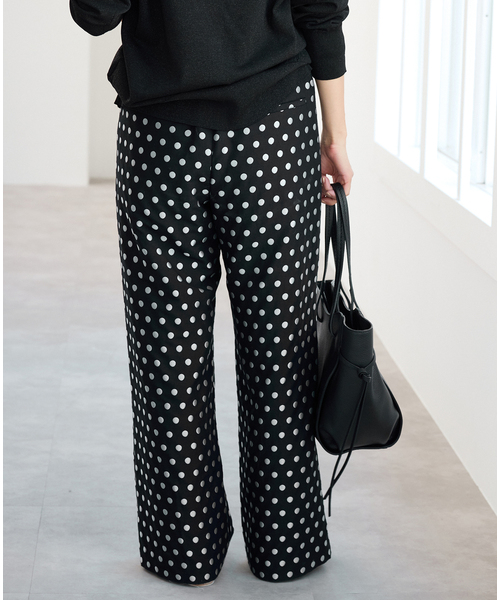 IENA(イエナ)の「《WEB限定/追加》ドットジャガードイージーパンツ(その他パンツ・レディース・ブラック・34/36/38)」の14枚目の写真