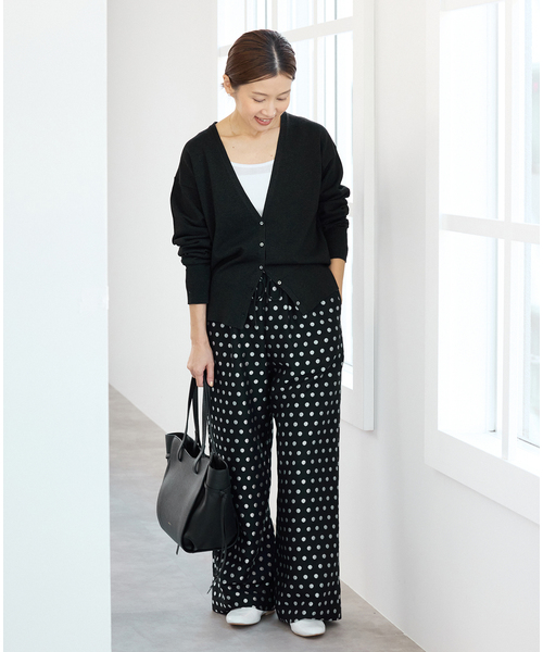 IENA(イエナ)の「《WEB限定/追加》ドットジャガードイージーパンツ(その他パンツ・レディース・ブラック・34/36/38)」の15枚目の写真