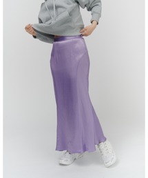 THINGS THAT MATTER（シングス ザット マター）の「BACK SLIT  ACETATE SATIN MAXI SKIRT   バックスリットアセテートサテンマキシスカート（スカート）」